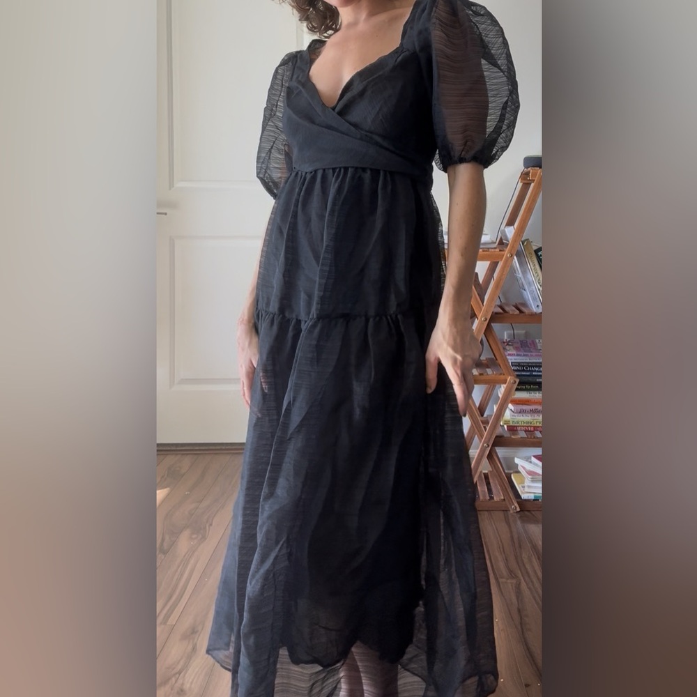 Free People Puff Sleeve Tiered Dress